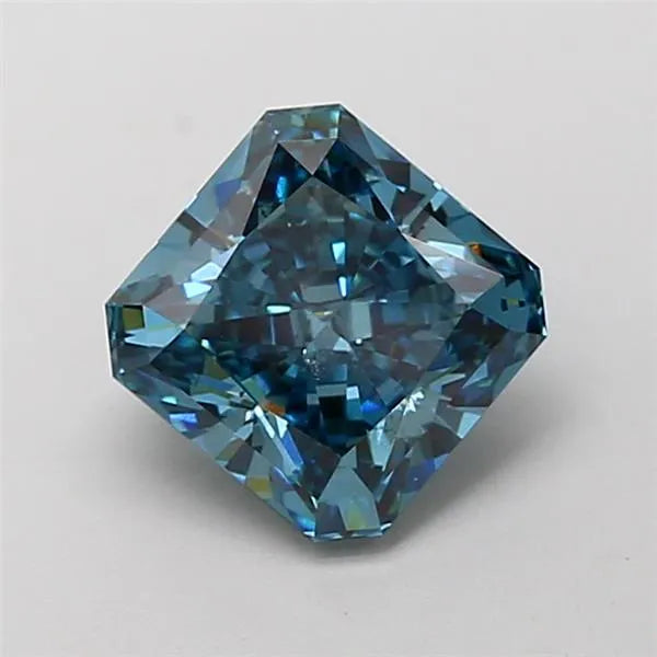 2.10ct Square radiant Lab Grown Diamond (Colour Fancy Vivid Blue, Clarity SI1, IGI Certified)