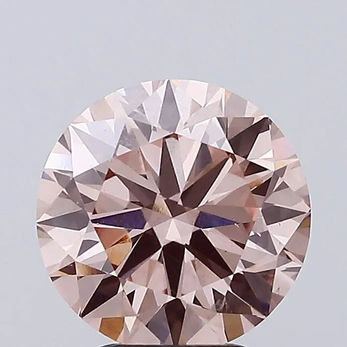 2.11ct Round Lab Grown Diamond (Colour Fancy Light Pinkish Brown, Clarity VS1, Cut VG, IGI Certified)