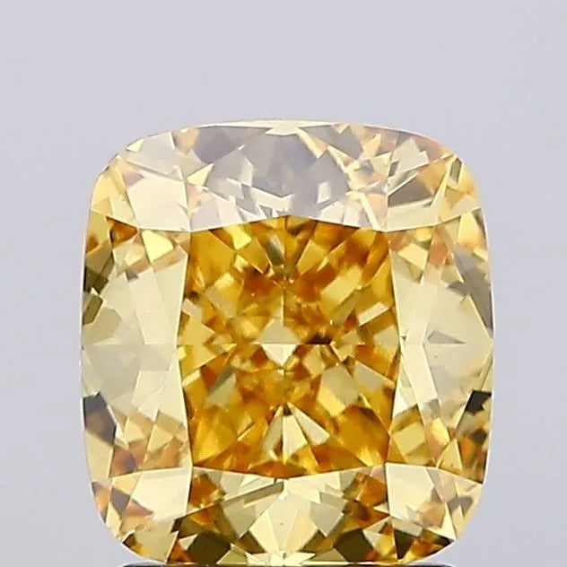 2.12ct Cushion modified Lab Grown Diamond (Colour Fancy Intense Yellow, Clarity VS1, IGI Certified)