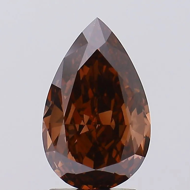 2.12ct Pear Lab Grown Diamond (Colour Fancy Brown, Clarity VVS2, IGI Certified)