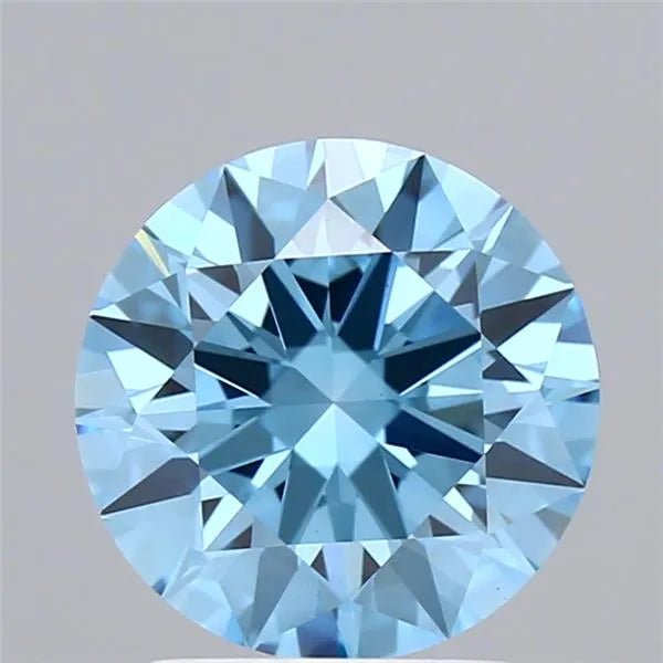 2.14ct Round Lab Grown Diamond (Colour Fancy Vivid Blue, Clarity VS1, Cut ID, IGI Certified)