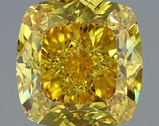 2.15ct Cushion modified Lab Grown Diamond (Colour Fancy Vivid Yellow, Clarity VVS2, IGI Certified)