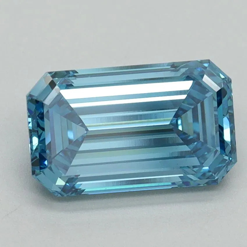 2.15ct Emerald Lab Grown Diamond (Colour Fancy Vivid Blue, Clarity VS1, IGI Certified)