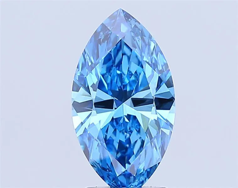 2.15ct Marquise Lab Grown Diamond (Colour Fancy Vivid Blue, Clarity VVS2, IGI Certified)