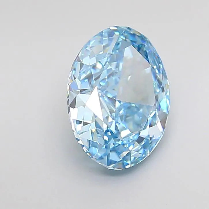 2.16ct Oval Lab Grown Diamond (Colour Fancy Vivid Blue, Clarity VVS2, IGI Certified)