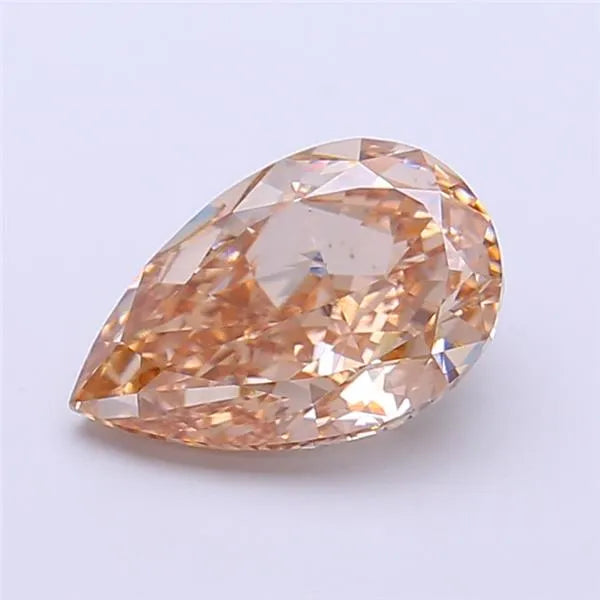 2.16ct Pear Lab Grown Diamond (Colour Fancy Light Brown, Clarity VS1, IGI Certified)