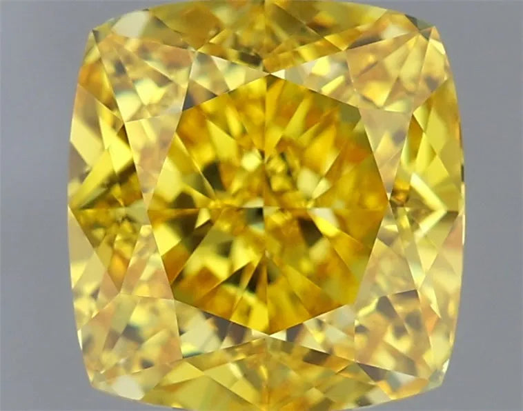 2.17ct Cushion modified Lab Grown Diamond (Colour Fancy Vivid Yellow, Clarity VVS1, IGI Certified)