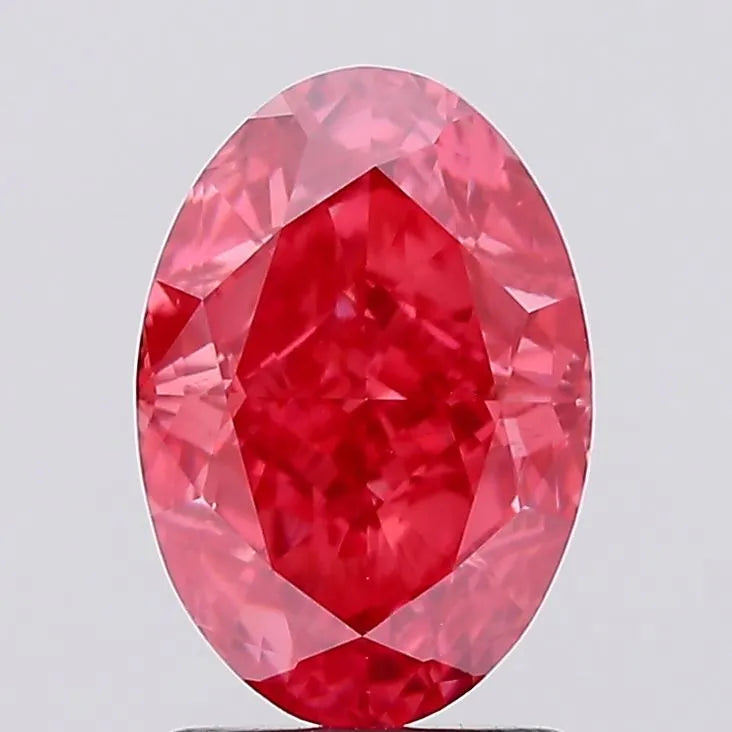 2.17ct Oval Lab Grown Diamond (Colour Fancy Vivid Pink, Clarity VS2, IGI Certified)