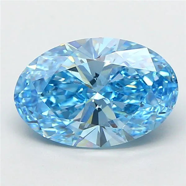 2.20ct Oval Lab Grown Diamond (Colour Fancy Vivid Blue, Clarity VVS2, IGI Certified)