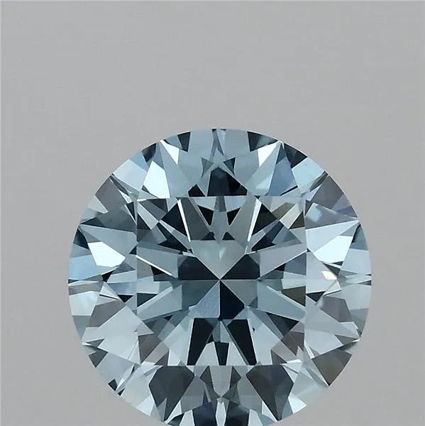 2.21ct Round Lab Grown Diamond (Colour Fancy Vivid Blue, Clarity VS1, Cut EX, IGI Certified)