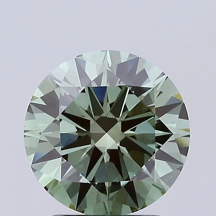 2.21ct Round Lab Grown Diamond (Colour Fancy Vivid Green, Clarity VS1, Cut EX, IGI Certified)