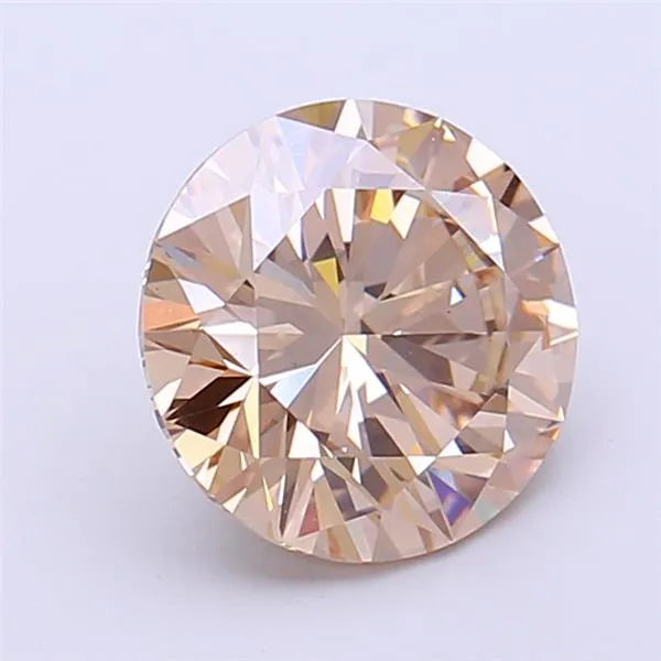 2.23ct Round Lab Grown Diamond (Colour Fancy Light Brown, Clarity VVS2, Cut EX, IGI Certified)