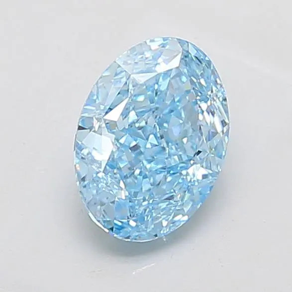 2.26ct Oval Lab Grown Diamond (Colour Fancy Vivid Blue, Clarity VVS2, IGI Certified)