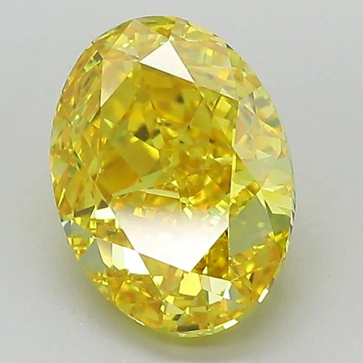 2.29ct Oval Lab Grown Diamond (Colour Fancy Vivid Yellow, Clarity VVS2, IGI Certified)