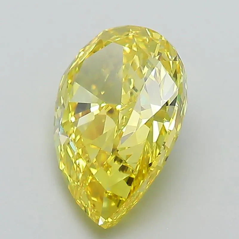 2.29ct Pear Lab Grown Diamond (Colour Fancy Vivid Yellow, Clarity VVS1, IGI Certified)