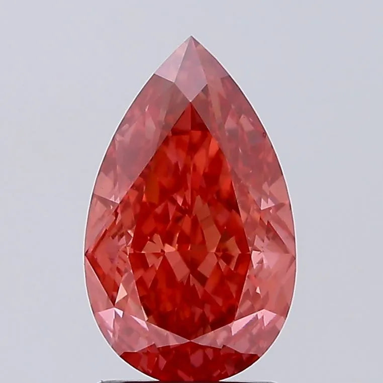2.31ct Pear Lab Grown Diamond (Colour Fancy Vivid Red, Clarity VS1, IGI Certified)