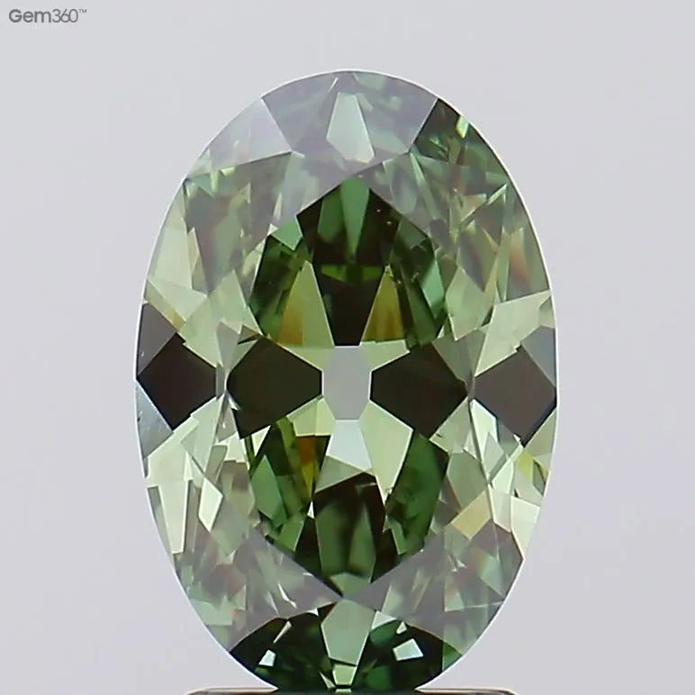2.34ct Oval Lab Grown Diamond (Colour Fancy Vivid Green, Clarity VS1, IGI Certified)
