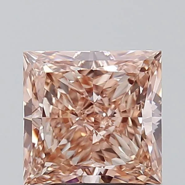 2.36ct Princess Lab Grown Diamond (Colour Fancy Intense Brown Pink, Clarity VVS2, IGI Certified)
