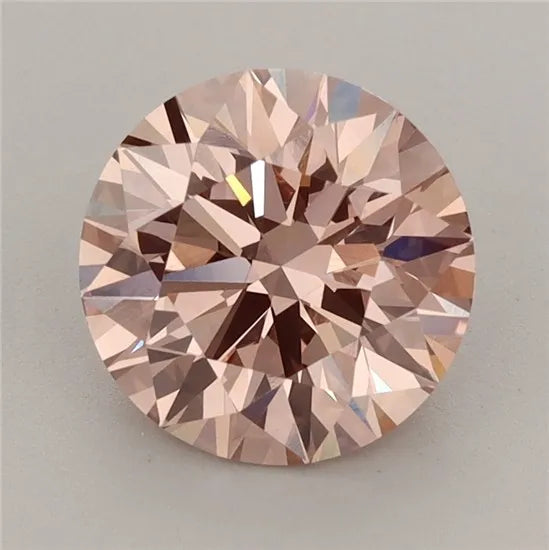2.36ct Round Lab Grown Diamond (Colour Fancy Pink Brown, Clarity VVS2, Cut ID, IGI Certified)