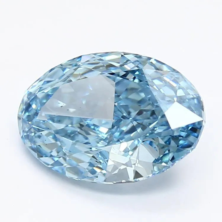 2.39ct Oval Lab Grown Diamond (Colour Fancy Vivid Blue, Clarity VS2, IGI Certified)