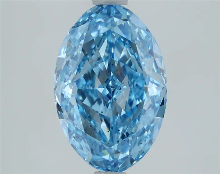 2.40ct Oval Lab Grown Diamond (Colour Fancy Vivid Blue, Clarity SI1, IGI Certified)