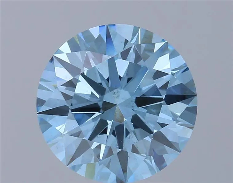 2.40ct Round Lab Grown Diamond (Colour Fancy Vivid Blue, Clarity VS2, Cut ID, IGI Certified)
