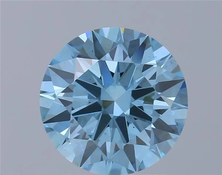 2.41ct Round Lab Grown Diamond (Colour Fancy Vivid Blue, Clarity VS1, Cut ID, IGI Certified)