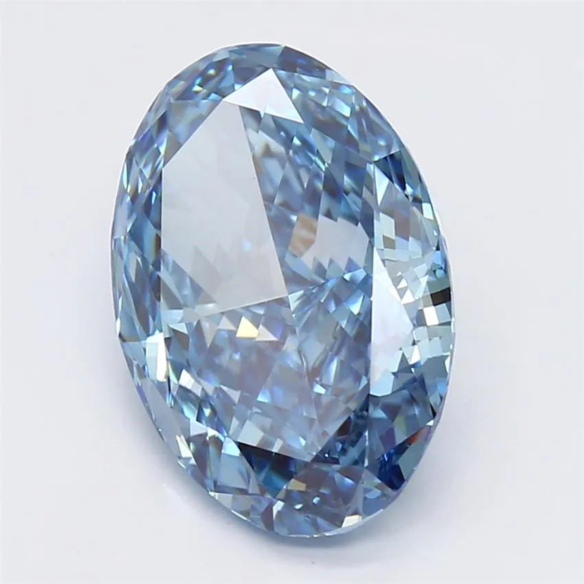 2.42ct Oval Lab Grown Diamond (Colour Fancy Vivid Blue, Clarity VS1, IGI Certified)