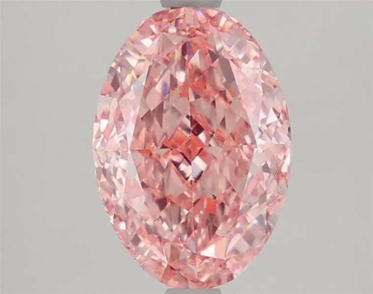 2.44ct Oval Lab Grown Diamond (Colour Fancy Vivid Pink, Clarity VS1, IGI Certified)