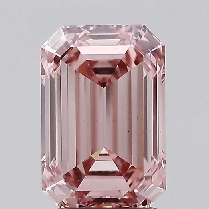 2.45ct Emerald Lab Grown Diamond (Colour Fancy Intense Brownish Pink, Clarity VS1, IGI Certified)