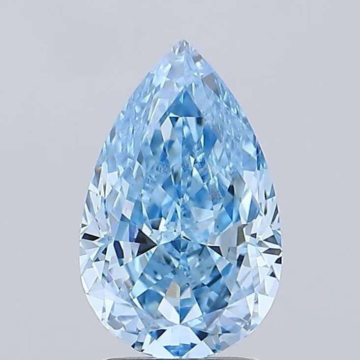2.49ct Pear Lab Grown Diamond (Colour Fancy Vivid Blue, Clarity VVS2, IGI Certified)