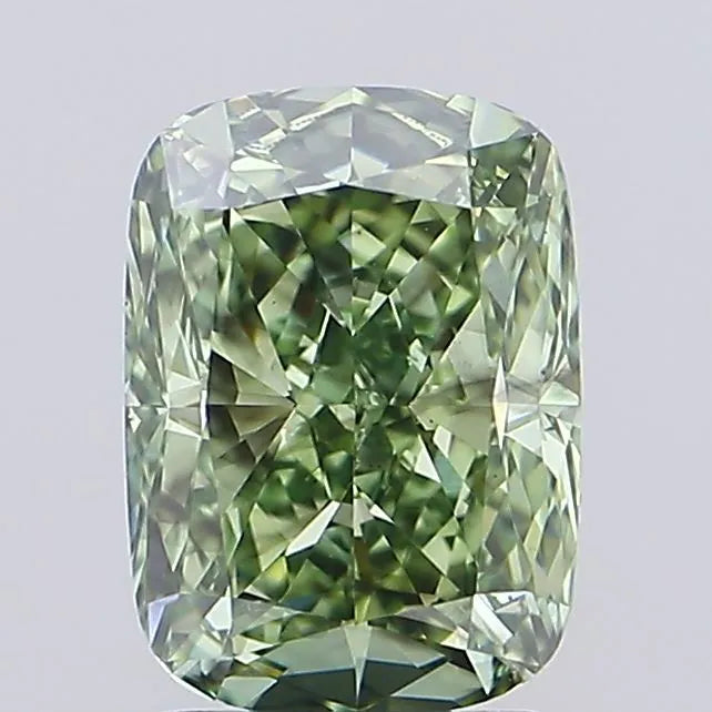 2.50ct Cushion modified Lab Grown Diamond (Colour Fancy Vivid Green, Clarity SI1, IGI Certified)
