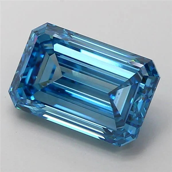 2.50ct Emerald Lab Grown Diamond (Colour Fancy Vivid Blue, Clarity VS1, IGI Certified)