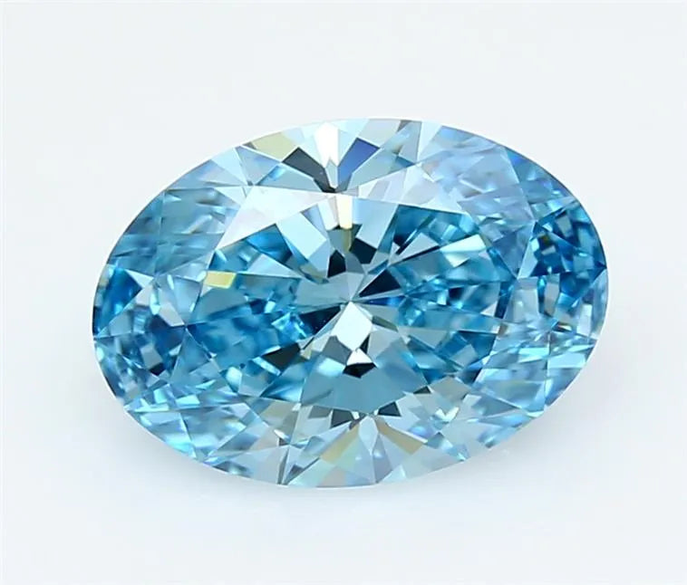 2.50ct Oval Lab Grown Diamond (Colour Fancy Vivid Blue, Clarity VVS2, IGI Certified)