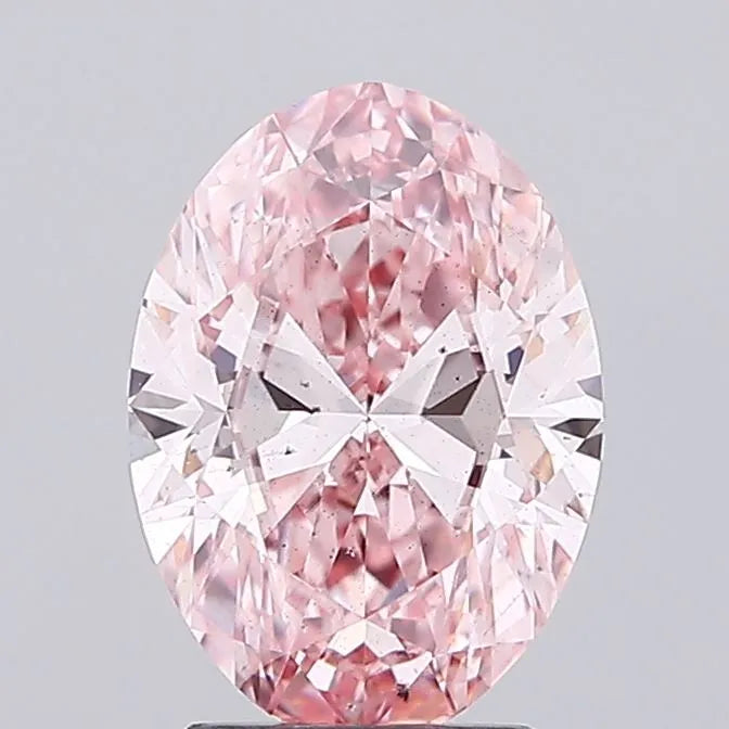 2.50ct Oval Lab Grown Diamond (Colour Fancy Vivid Pink, Clarity SI1, IGI Certified)