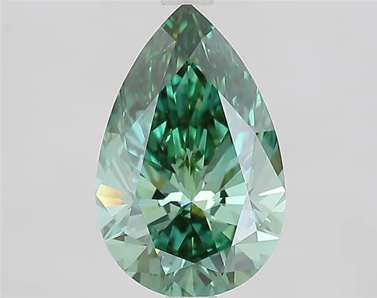 2.50ct Pear Lab Grown Diamond (Colour Fancy Vivid Green, Clarity VVS2, IGI Certified)