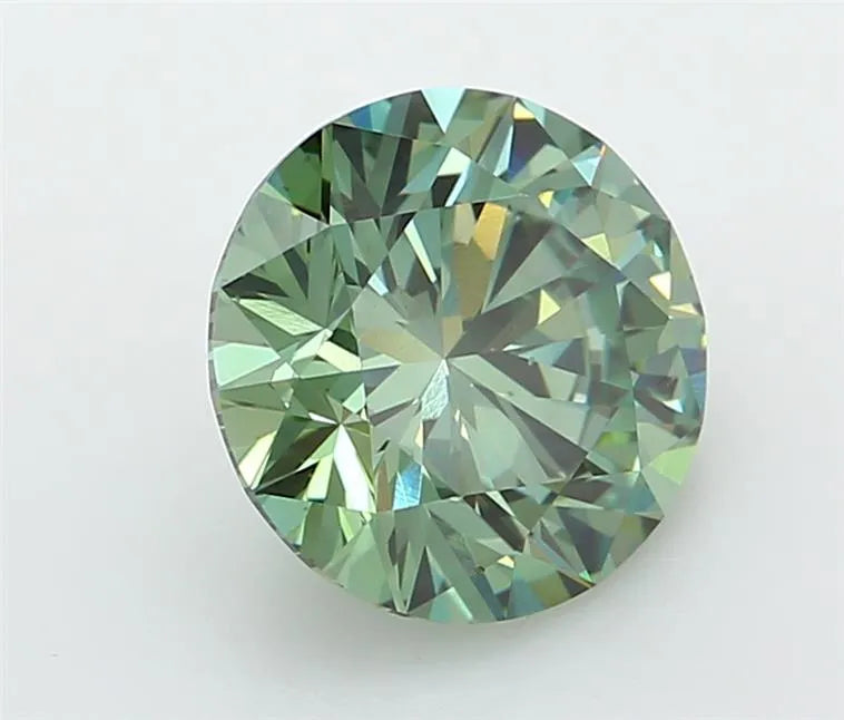 2.50ct Round Lab Grown Diamond (Colour Fancy Vivid Green, Clarity VVS2, Cut ID, IGI Certified)