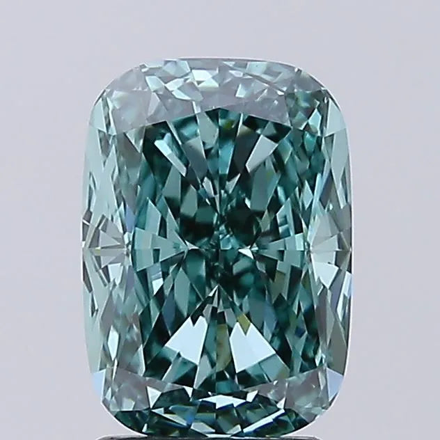 2.51ct Cushion modified Lab Grown Diamond (Colour Fancy Vivid Green, Clarity VVS2, IGI Certified)
