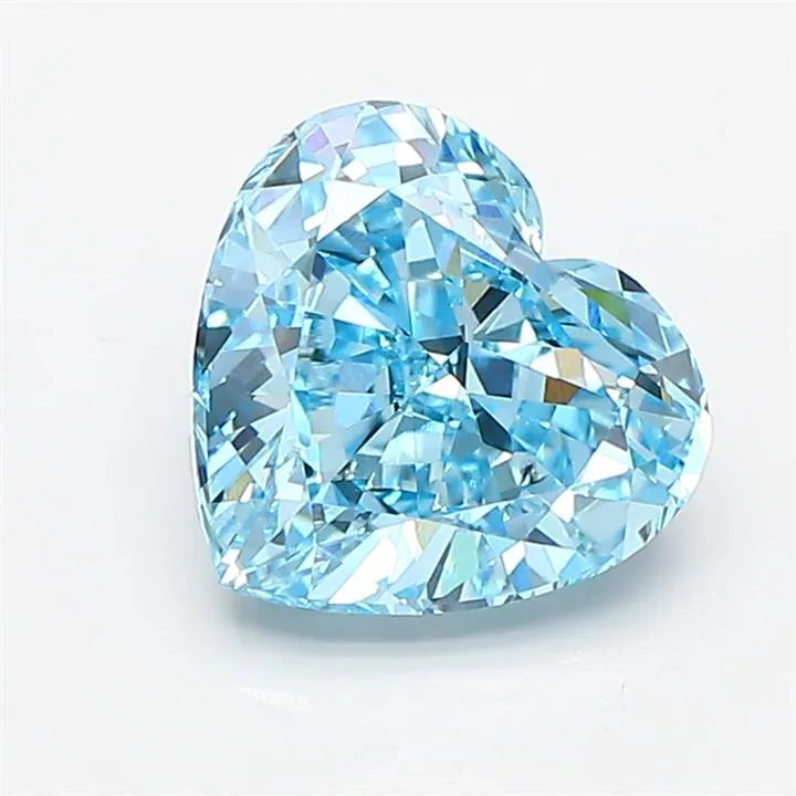 2.51ct Heart Lab Grown Diamond (Colour Fancy Vivid Blue, Clarity VS1, IGI Certified)