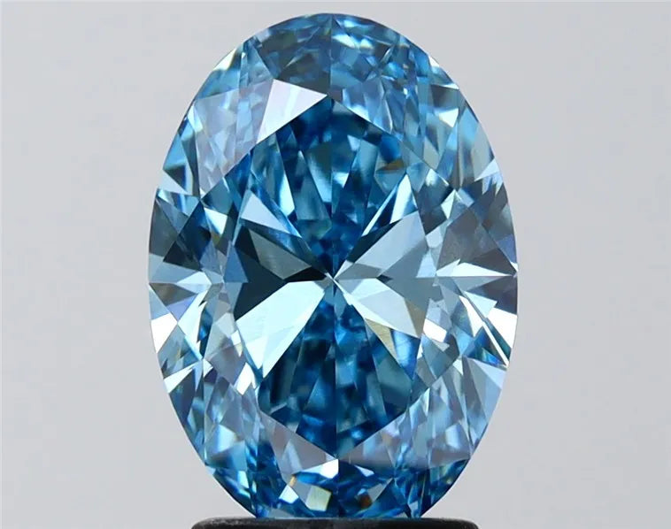 2.51ct Oval Lab Grown Diamond (Colour Fancy Vivid Blue, Clarity VS1, IGI Certified)