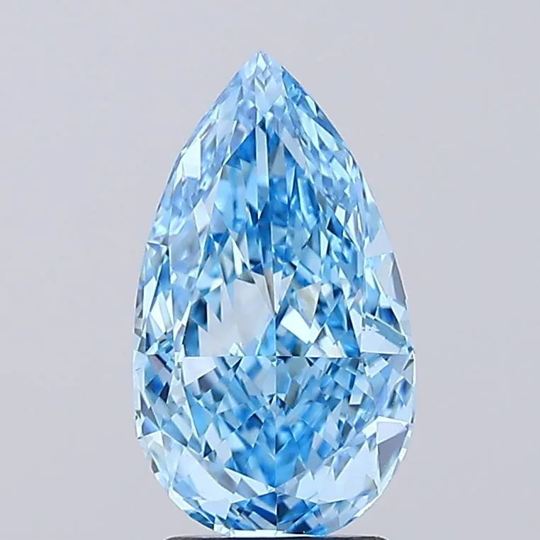 2.51ct Pear Lab Grown Diamond (Colour Fancy Vivid Blue, Clarity VVS2, IGI Certified)