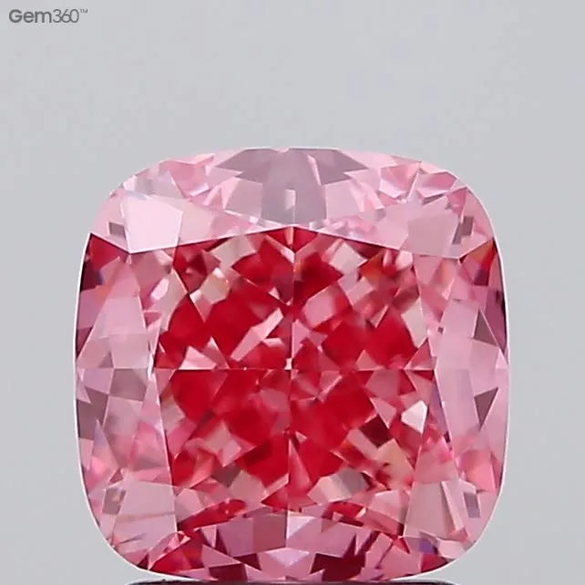 2.52ct Cushion modified Lab Grown Diamond (Colour Fancy Vivid Pink, Clarity VS1, IGI Certified)