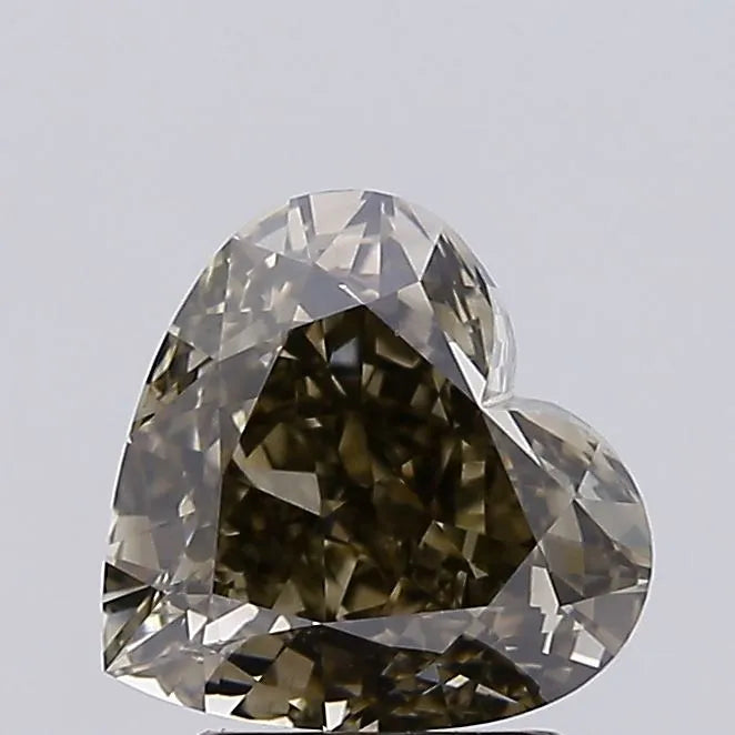 2.52ct Heart Lab Grown Diamond (Colour Fancy Yellowish Gray, Clarity VS1, IGI Certified)