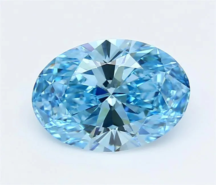 2.52ct Oval Lab Grown Diamond (Colour Fancy Vivid Blue, Clarity VVS1, IGI Certified)