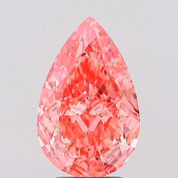 2.53ct Pear Lab Grown Diamond (Colour Fancy Vivid Pink, Clarity VS1, IGI Certified)