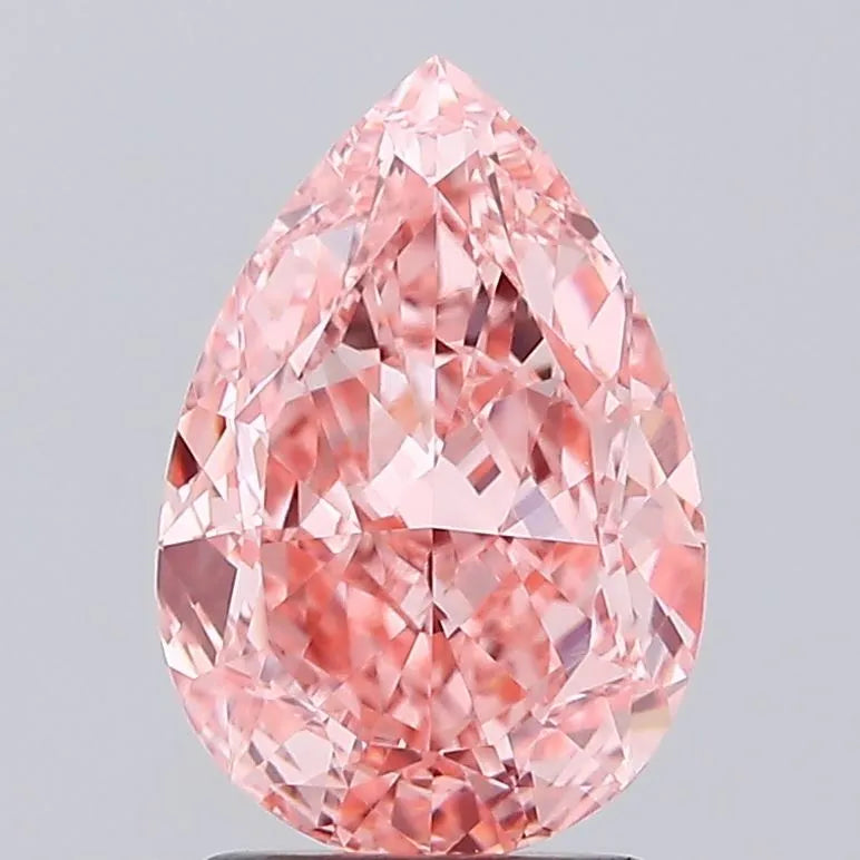 2.53ct Pear Lab Grown Diamond (Colour Fancy Vivid Pink, Clarity VVS2, IGI Certified)