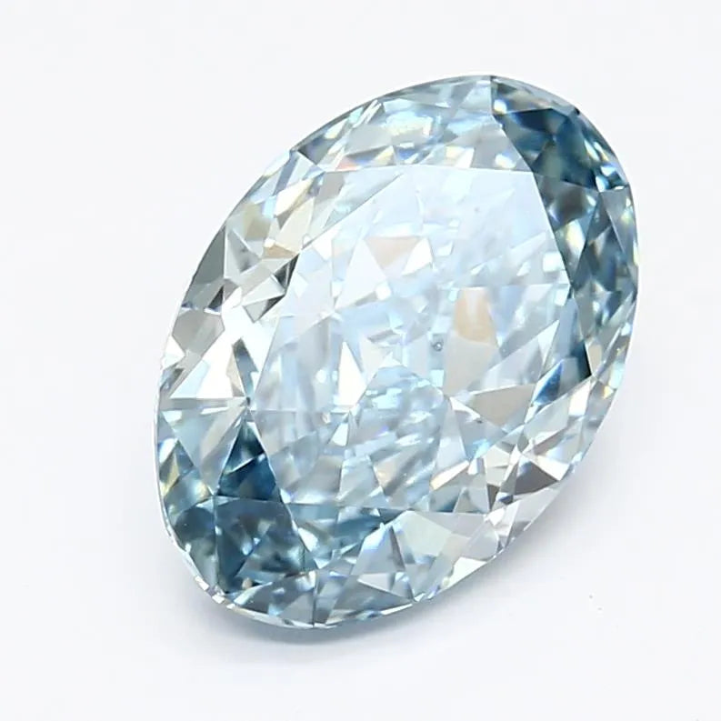 2.54ct Oval Lab Grown Diamond (Colour Fancy Vivid Blue, Clarity VS1, IGI Certified)