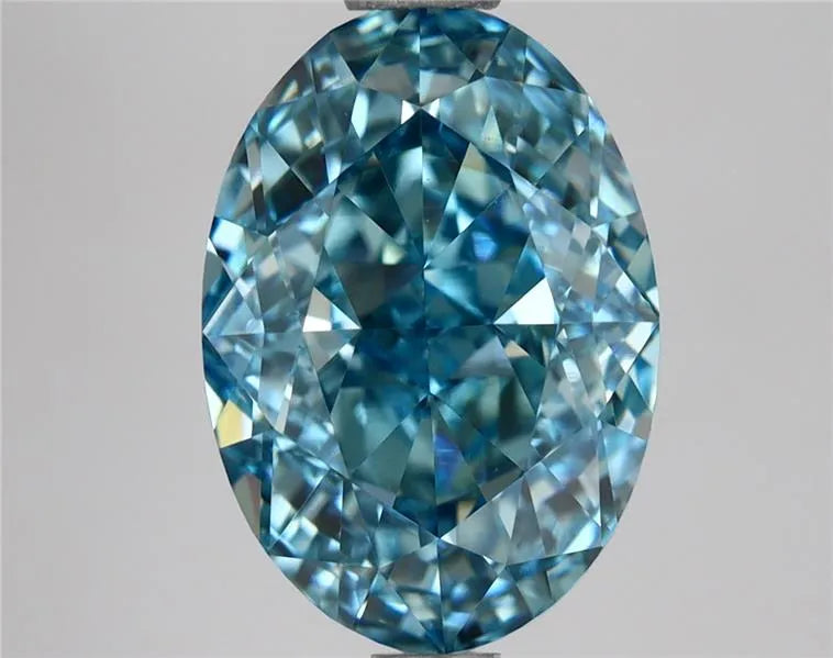2.54ct Oval Lab Grown Diamond (Colour Fancy Vivid Blue, Clarity VVS2, IGI Certified)