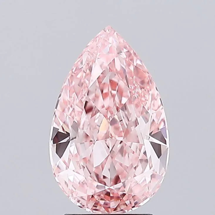 2.54ct Pear Lab Grown Diamond (Colour Fancy Vivid Pink, Clarity VVS2, IGI Certified)