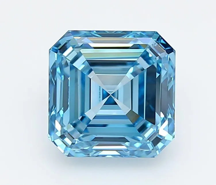 2.55ct Asscher Lab Grown Diamond (Colour Fancy Vivid Blue, Clarity VVS1, IGI Certified)